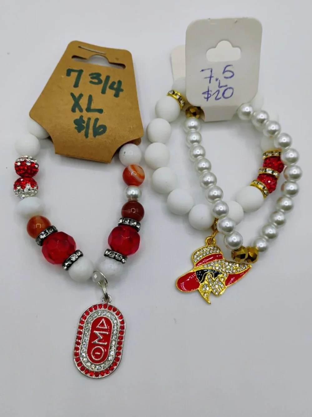 Delta Sigma Theta beaded bracelets - 3 piece